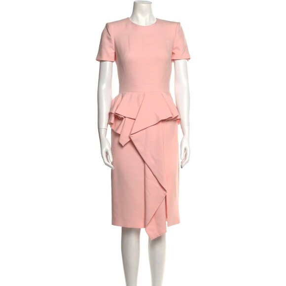 NWT. $3190 ALEXANDER MCQUEEN PEPLUM DRESS Pink IT38 / US2 - Picture 11 of 16